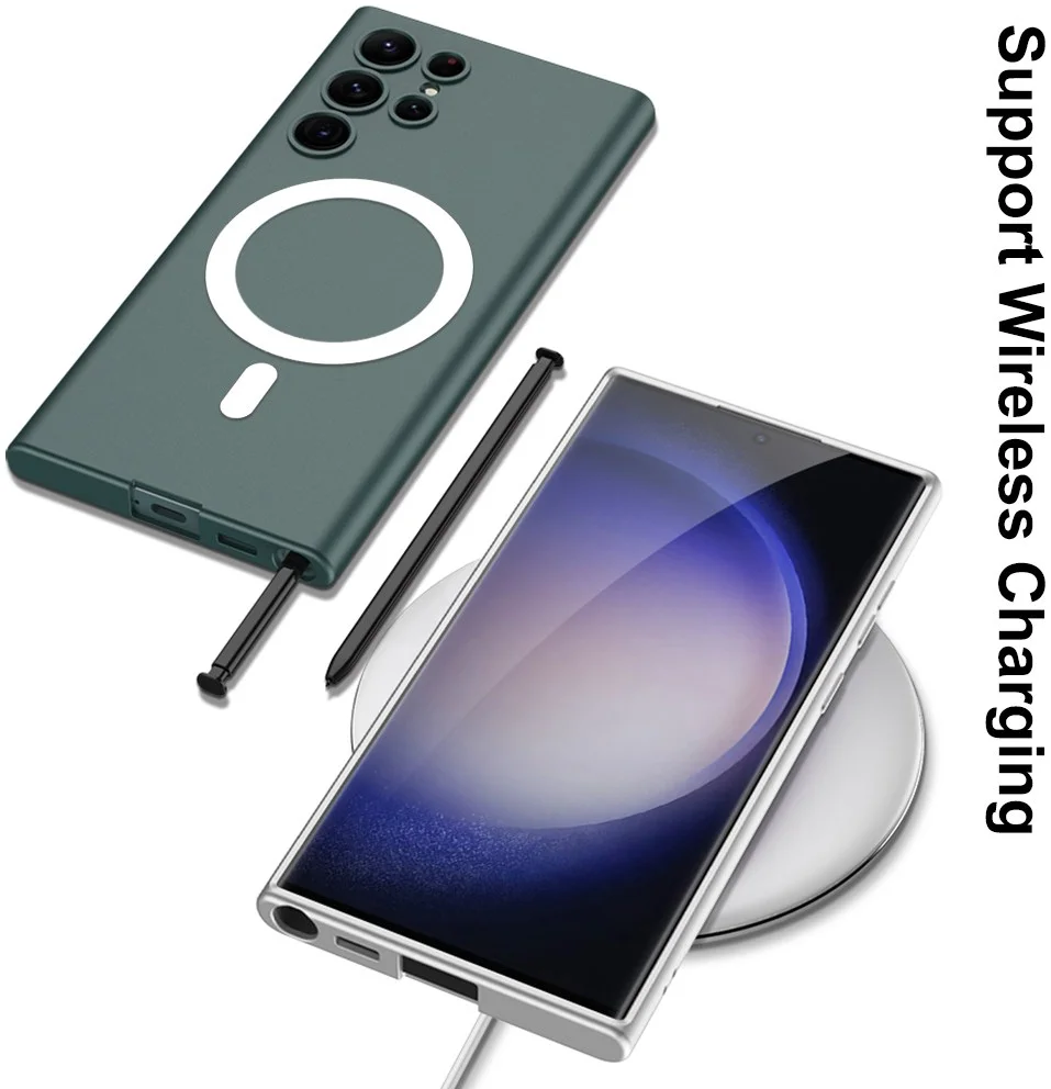 Samsung Galaxy S23 Ultra Hoesje met MagSafe Back Cover Case Rood afbeelding 5