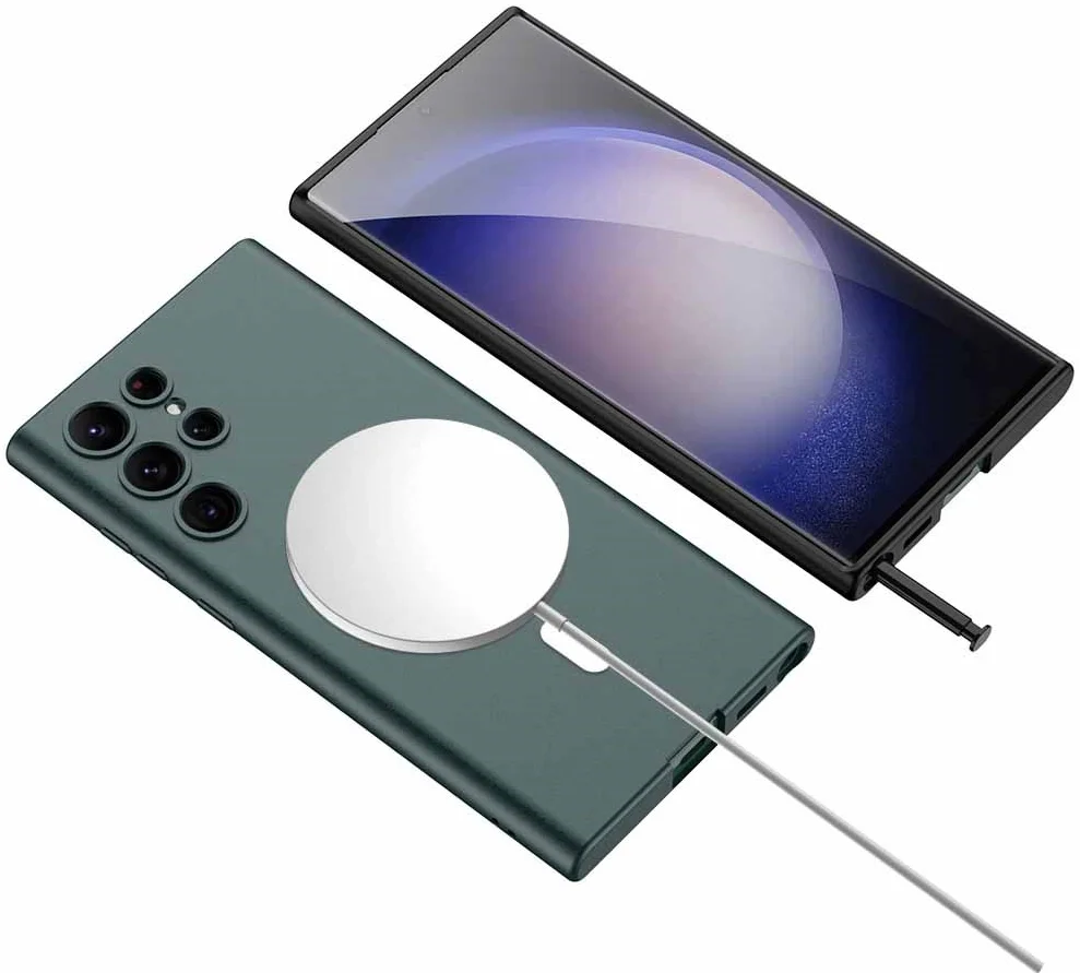 Samsung Galaxy S23 Ultra Hoesje met MagSafe Back Cover Case Rood afbeelding 6