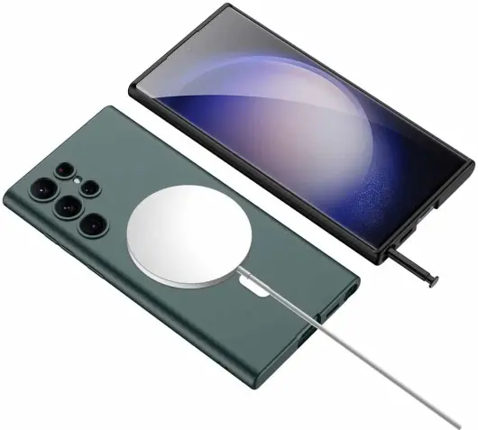 Samsung Galaxy S23 Ultra Hoesje met MagSafe Back Cover Case Rood afbeelding 6