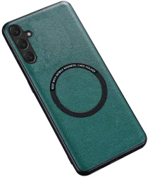 Samsung Galaxy A54 Hoesje MagSafe Kunstleer Back Cover Groen