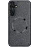 Samsung Galaxy A14 Hoesje Kunstleer Back Cover met MagSafe Zwart