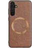 Samsung Galaxy A14 Hoesje Kunstleer Back Cover met MagSafe Bruin