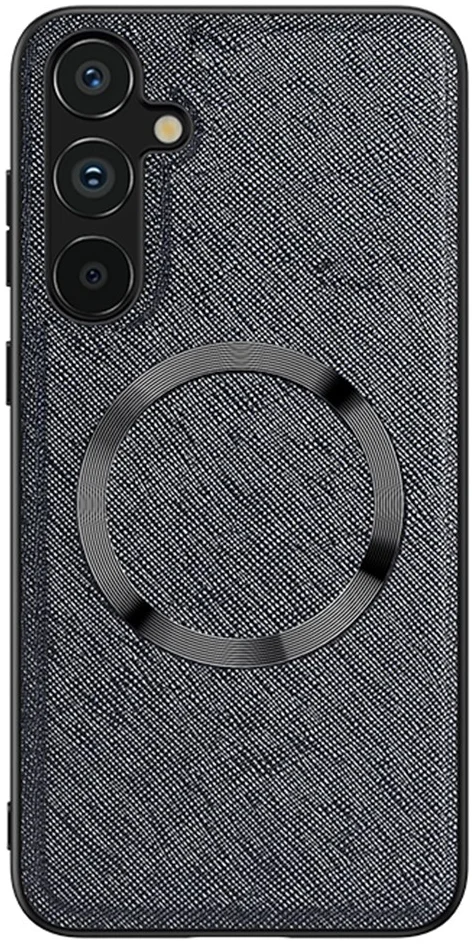 Samsung Galaxy A34 Hoesje Kunstleer Back Cover met MagSafe Zwart afbeelding 1