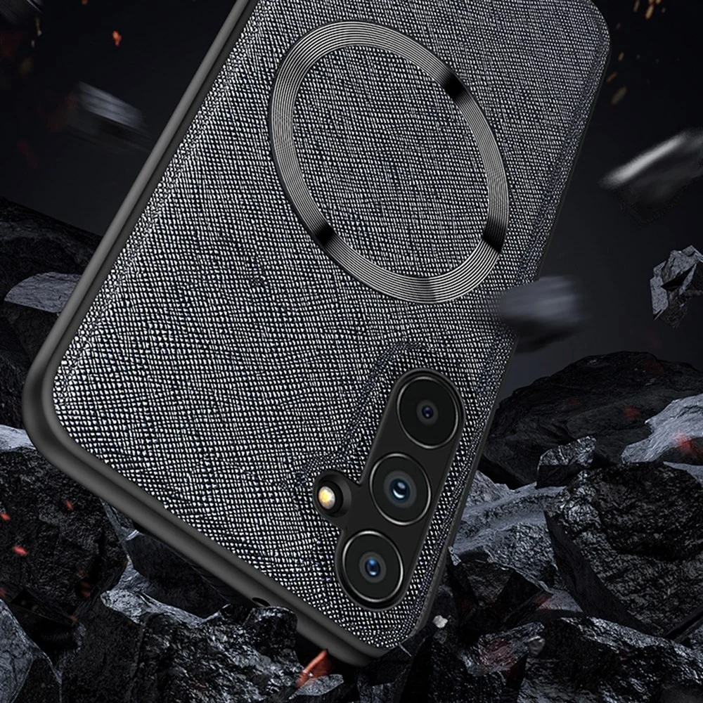 Samsung Galaxy A34 Hoesje Kunstleer Back Cover met MagSafe Zwart afbeelding 5