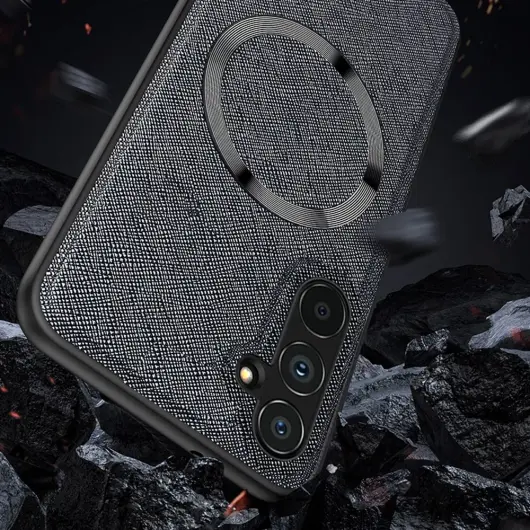 Samsung Galaxy A34 Hoesje Kunstleer Back Cover met MagSafe Zwart afbeelding 5