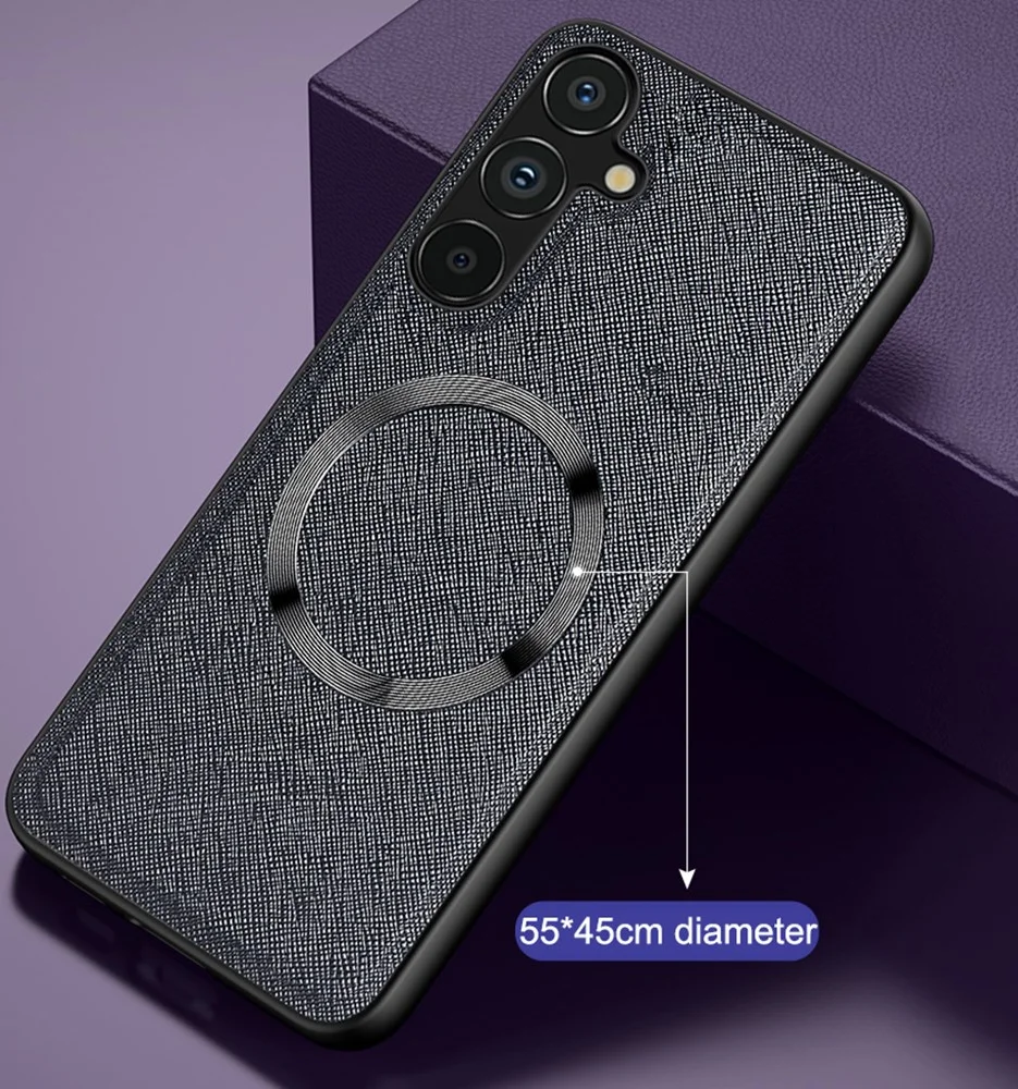 Samsung Galaxy A54 Hoesje Kunstleer Back Cover met MagSafe Zwart afbeelding 4