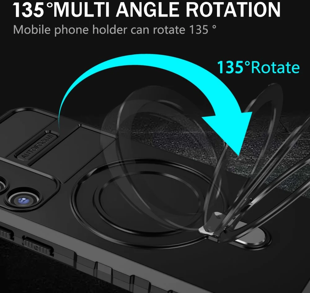 Samsung Galaxy S23 Hoesje met MagSafe Kickstand Back Cover Zwart afbeelding 8