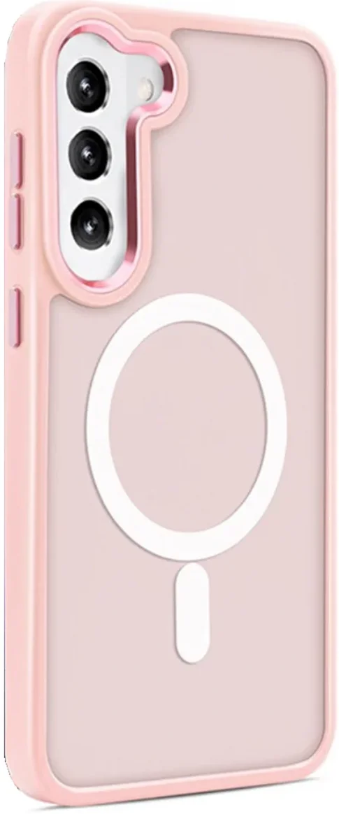 Samsung Galaxy S23 Hoesje Matte Back Cover met MagSafe Roze afbeelding 2