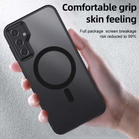 Samsung Galaxy S23 FE Hoesje Matte Back Cover met MagSafe Zwart afbeelding 2