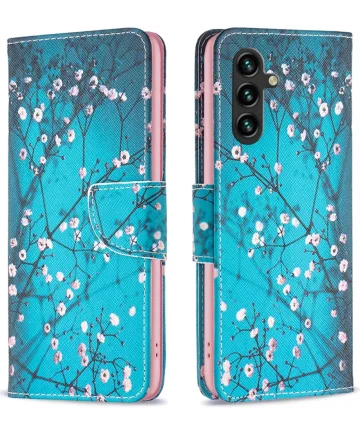 Samsung Galaxy A05s Hoesje Portemonnee Book Case Bloemen Print Hoesjes