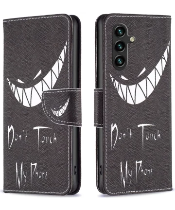 Samsung Galaxy A05s Hoesje Portemonnee Book Case Don't Touch Print Hoesjes