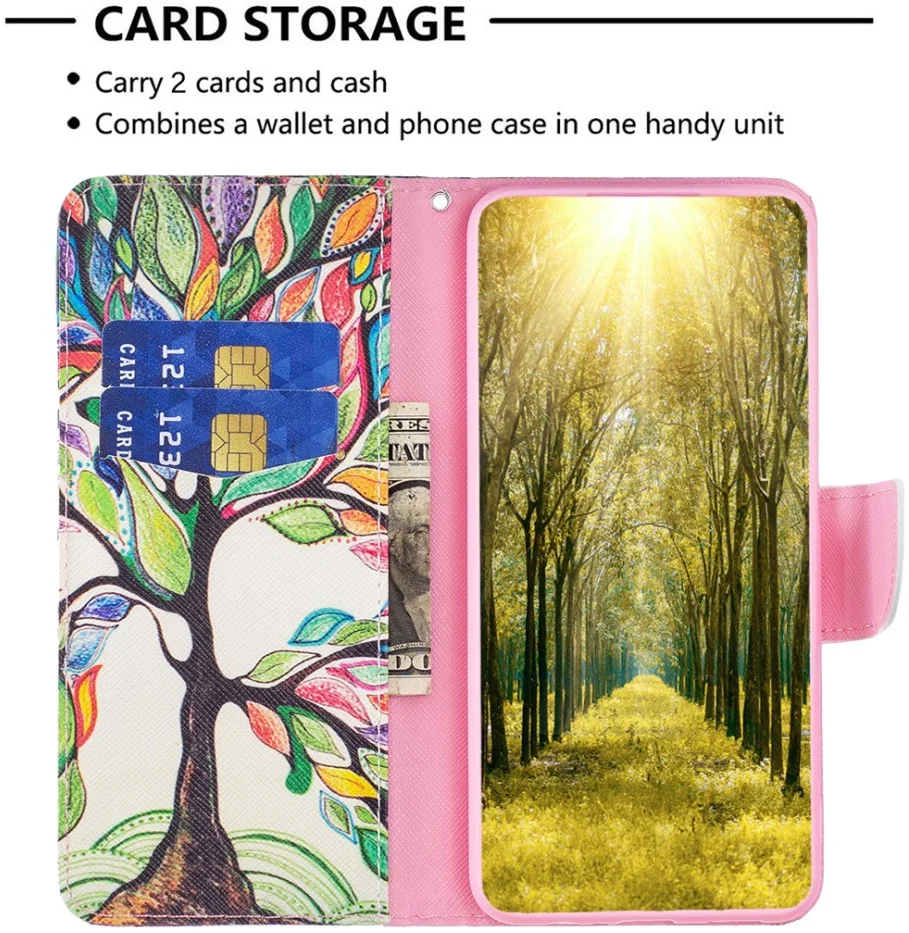 Samsung Galaxy A05s Hoesje Portemonnee Book Case Boom Print afbeelding 3