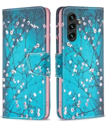Samsung Galaxy A15 Hoesje Portemonnee Book Case Bloemen Print