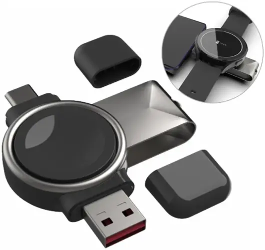 Compacte Draadloze Oplader voor Samsung Galaxy Watch Zwart afbeelding 2