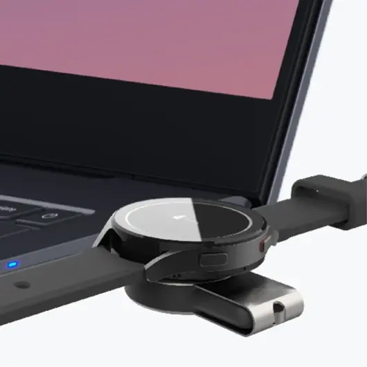 Compacte Draadloze Oplader voor Samsung Galaxy Watch Zwart afbeelding 5
