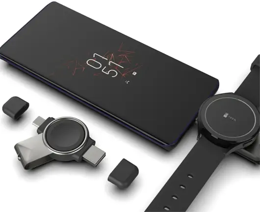 Compacte Draadloze Oplader voor Samsung Galaxy Watch Zwart afbeelding 4