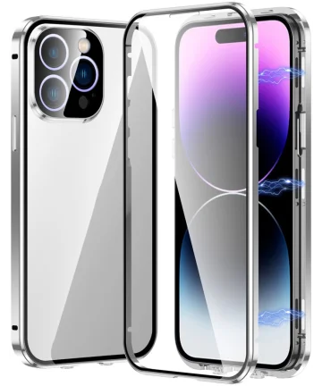 Apple iPhone 15 Pro Max Hoesje Full Protect Zilver Hoesjes