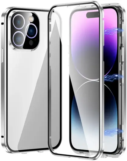 Apple iPhone 15 Pro Max Hoesje Full Protect Zilver afbeelding 1