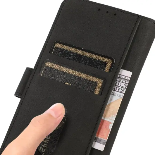 KHAZNEH Oppo Reno 10 / 10 Pro Hoesje Retro Wallet Book Case Zwart afbeelding 4