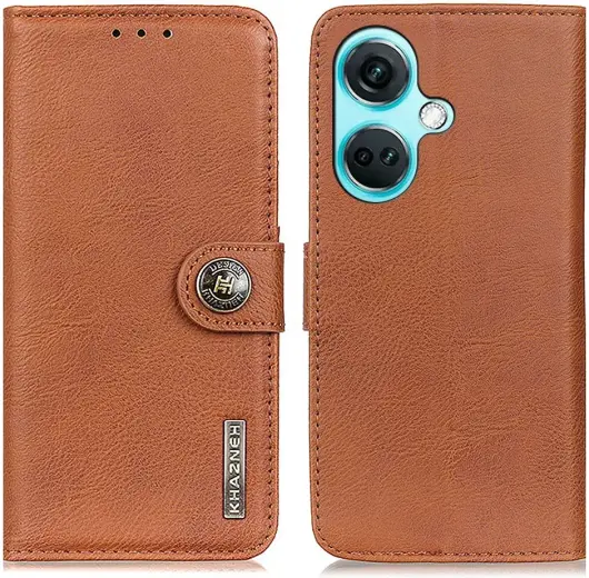 KHAZNEH OnePlus Nord CE 3 Hoesje Portemonnee Book Case Bruin afbeelding 2