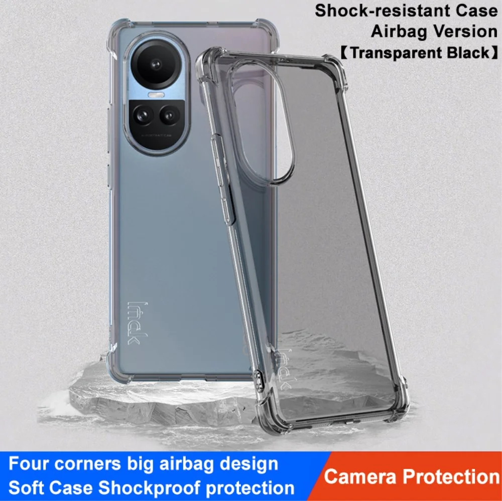 Imak Oppo Reno 10 / 10 Pro Hoesje Schokbestendig TPU Transparant Zwart afbeelding 2