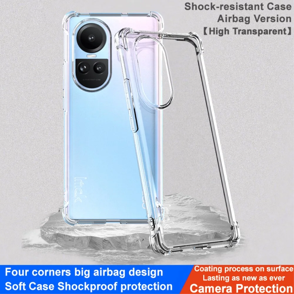 Imak Oppo Reno 10 / 10 Pro Hoesje Schokbestendig TPU Transparant afbeelding 2