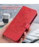 Oppo Reno 10 / 10 Pro Hoesje Bloemen Book Case met Pasjeshouder Rood