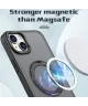 iPhone 15 Plus Hoesje Magnetische Kickstand Back Cover Zwart
