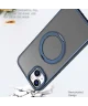 Apple iPhone 15 Plus Hoesje MagSafe Back Cover met Standaard Blauw