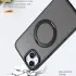 Apple iPhone 15 Hoesje MagSafe Back Cover Kickstand Transparant Zwart afbeelding 3