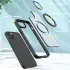 Apple iPhone 15 Hoesje MagSafe Back Cover Kickstand Transparant Zwart afbeelding 4