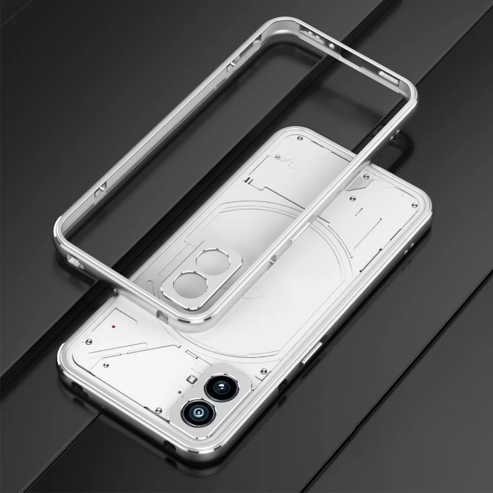 Nothing Phone (2) Bumper Case Cover met Camera Protector Zilver afbeelding 2