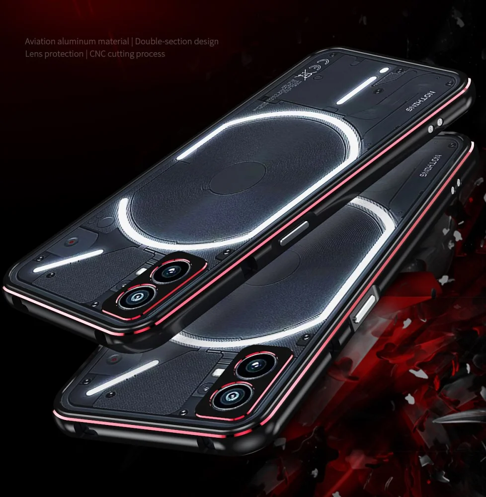 Nothing Phone (2) Bumper Case Cover met Camera Protector Zilver afbeelding 4