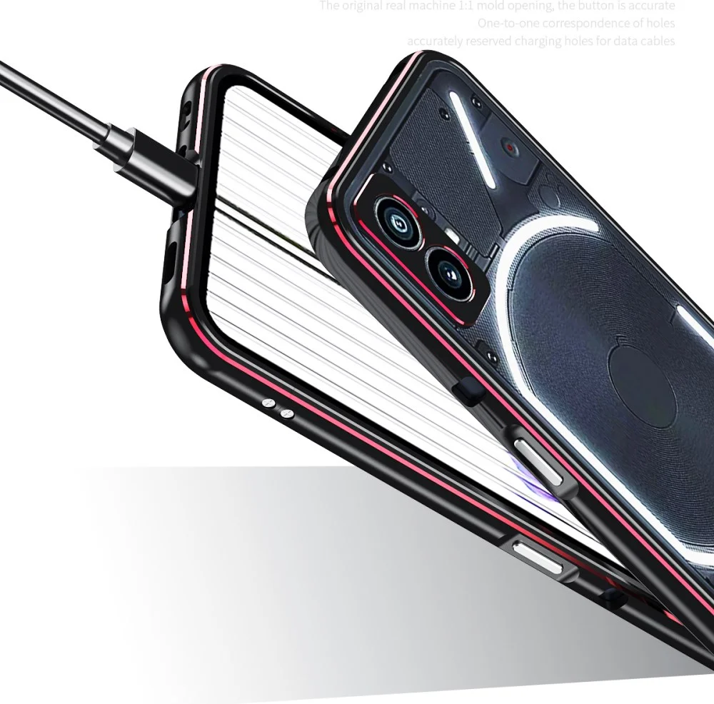 Nothing Phone (2) Bumper Case Cover met Camera Protector Zilver afbeelding 6
