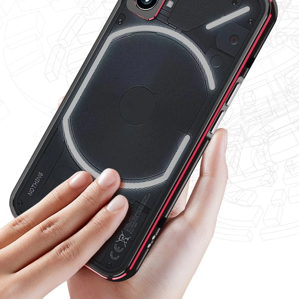 Nothing Phone (2) Bumper Case Cover met Camera Protector Zilver afbeelding 8