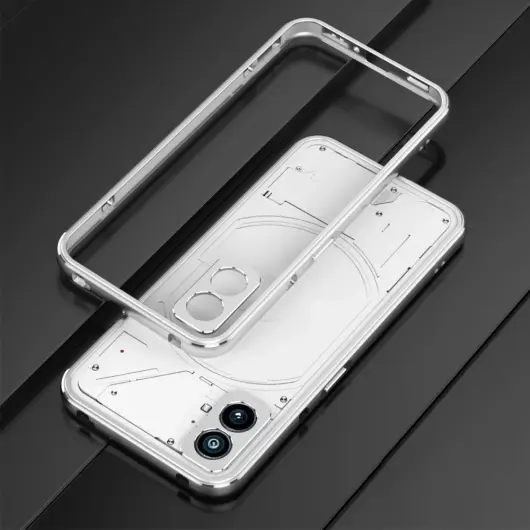 Nothing Phone (2) Bumper Case Cover met Camera Protector Zilver afbeelding 2
