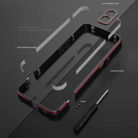 Nothing Phone (2) Bumper Case Cover met Camera Protector Zilver afbeelding 3
