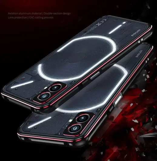 Nothing Phone (2) Bumper Case Cover met Camera Protector Zilver afbeelding 4