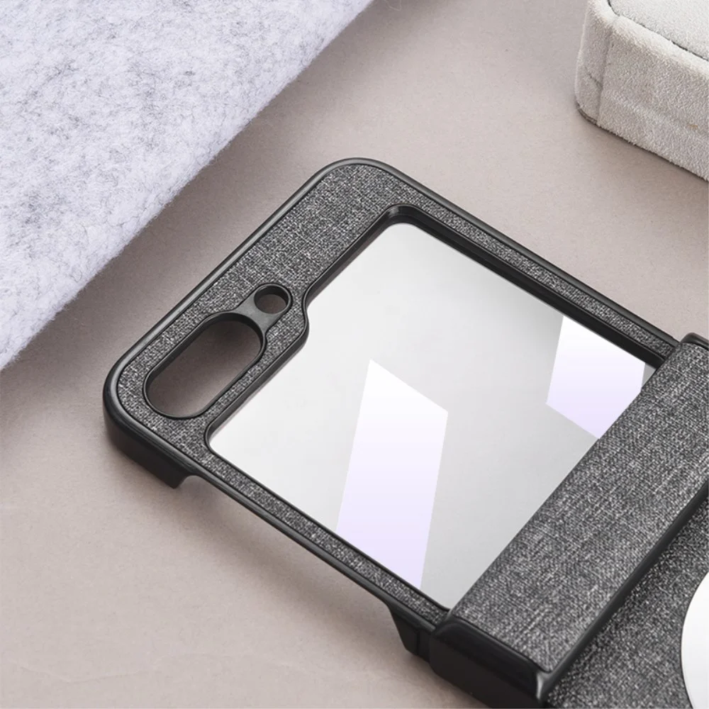 Samsung Galaxy Z Flip 5 Hoesje met MagSafe Stoffen Back Cover Grijs afbeelding 3