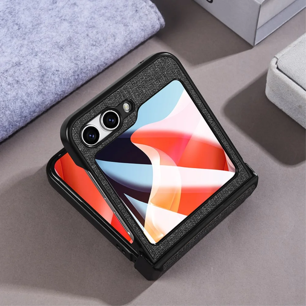Samsung Galaxy Z Flip 5 Hoesje met MagSafe Stoffen Back Cover Grijs afbeelding 4