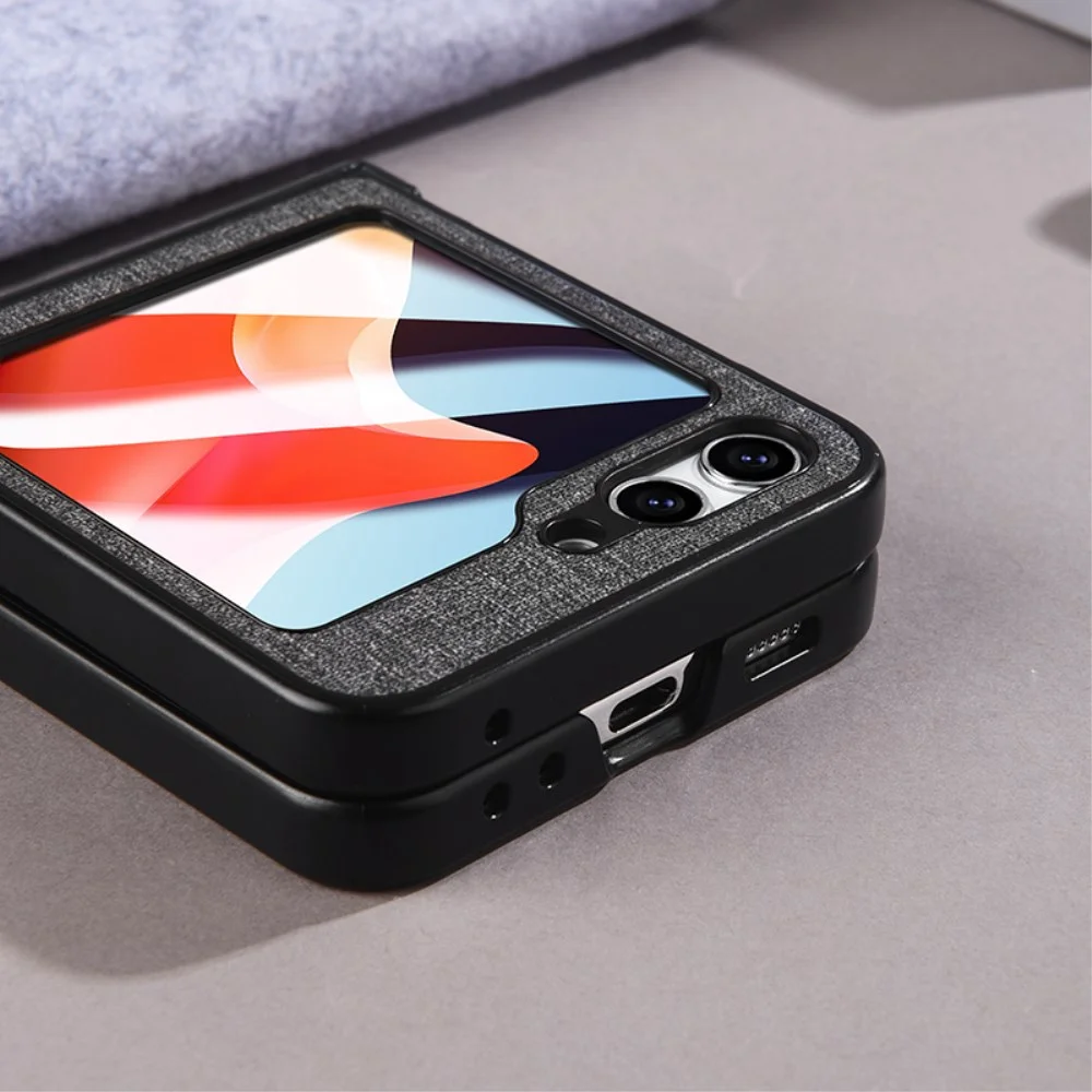 Samsung Galaxy Z Flip 5 Hoesje met MagSafe Stoffen Back Cover Grijs afbeelding 6