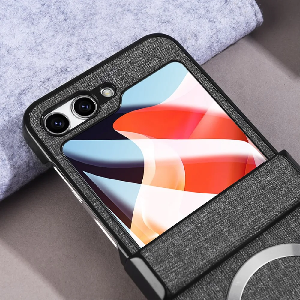 Samsung Galaxy Z Flip 5 Hoesje met MagSafe Stoffen Back Cover Grijs afbeelding 8