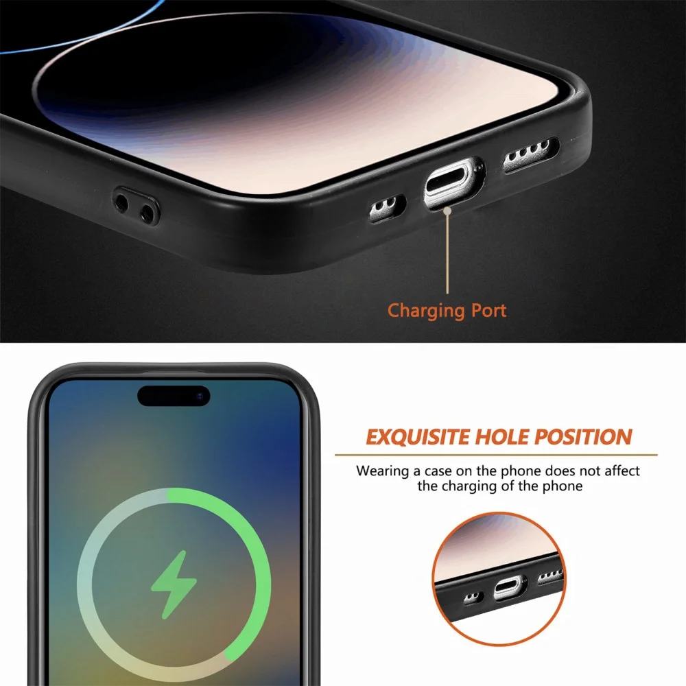Apple iPhone 15 Pro Max Hoesje MagSafe Kunstleer Back Cover Zwart afbeelding 4