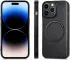 Apple iPhone 15 Pro Max Hoesje MagSafe Kunstleer Back Cover Zwart afbeelding 8