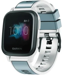 Universeel Smartwatch 22MM Siliconen Bandje - Gespsluiting - Blauw/Wit