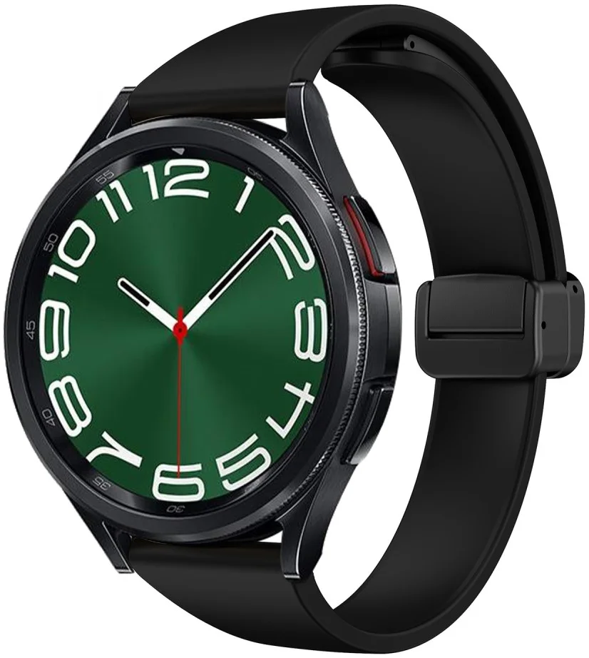 Universeel Smartwatch 20MM Bandje - Siliconen - Magneetsluiting - Zwart afbeelding 1