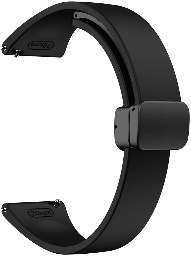 Universeel Smartwatch 20MM Bandje - Siliconen - Magneetsluiting - Zwart afbeelding 3