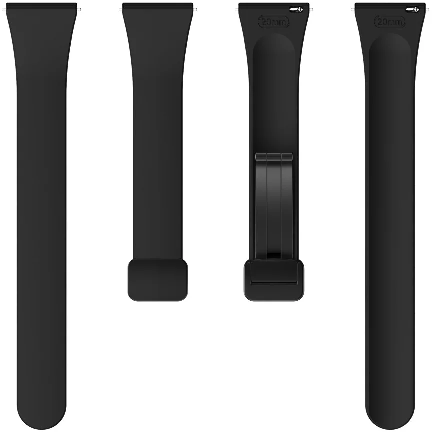 Universeel Smartwatch 20MM Bandje - Siliconen - Magneetsluiting - Zwart afbeelding 4