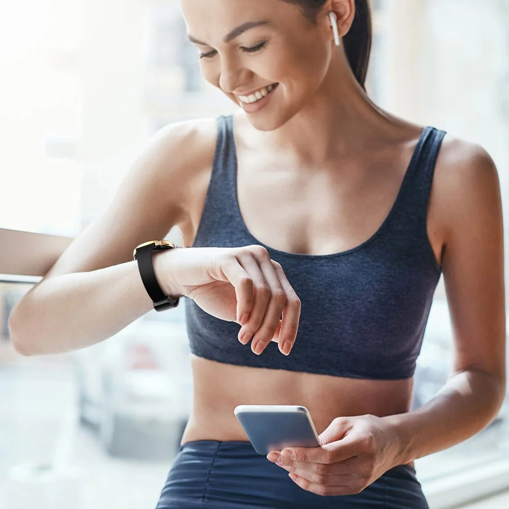 Universeel Smartwatch 20MM Bandje - Siliconen - Magneetsluiting - Zwart afbeelding 5