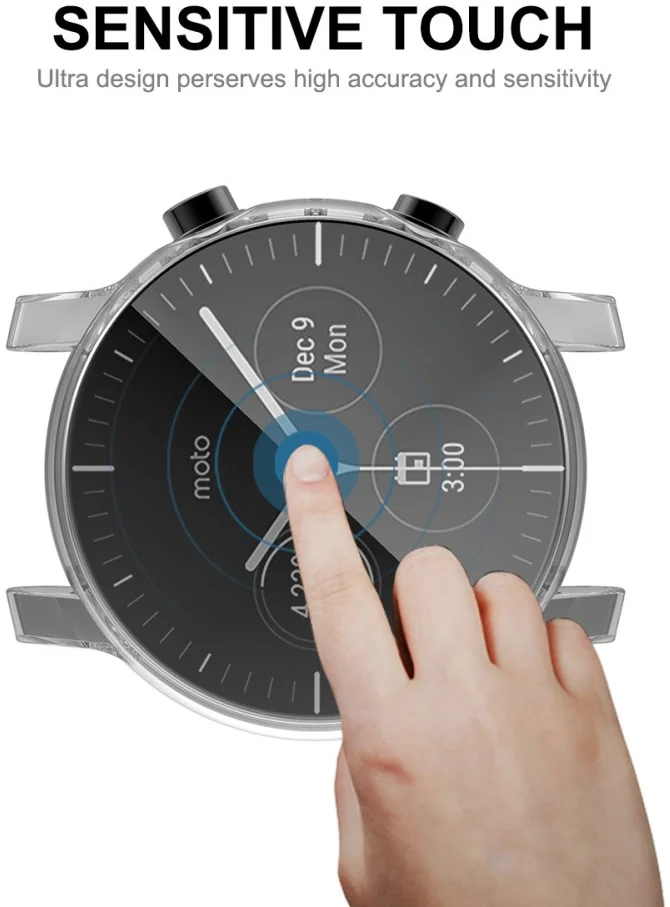 Motorola Moto 360 Gen 3 Hoesje - Full Protect - Flexibel TPU - Transparant afbeelding 6